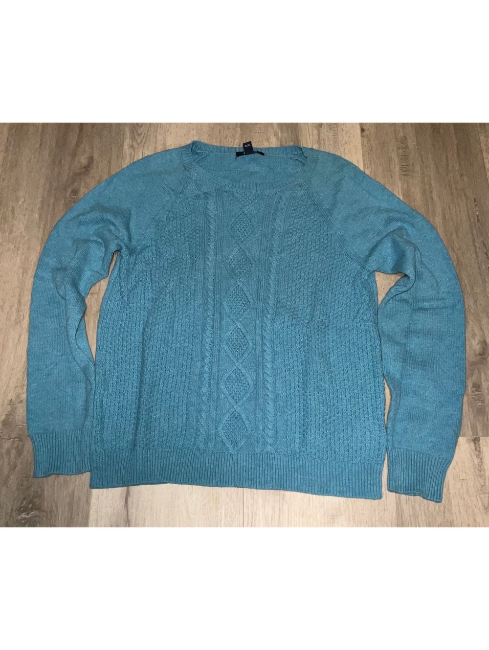 Chaps Large Blue Cable Knit Sweater
